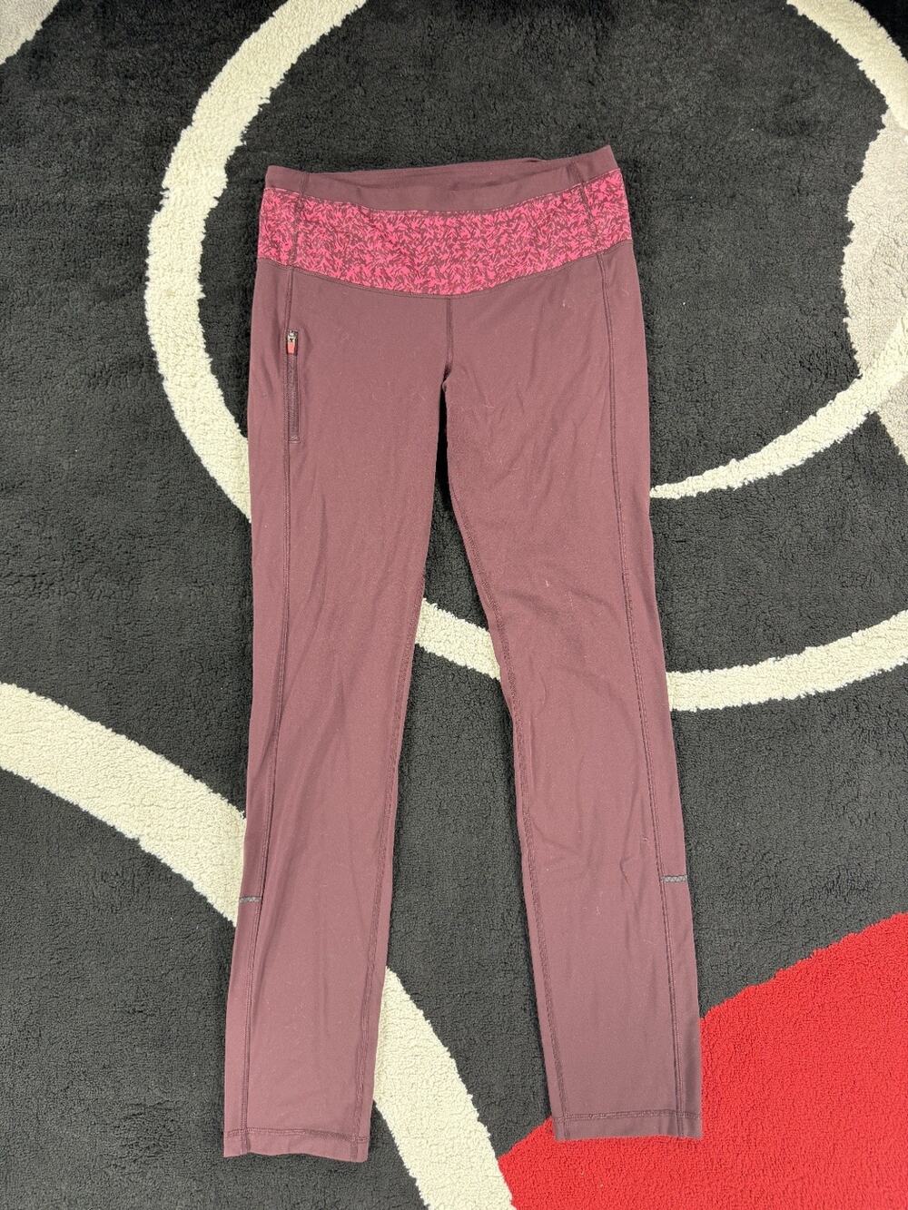 Lululemon Women's Leggings Size 10 Maroon Pink Athletic Yoga Pants